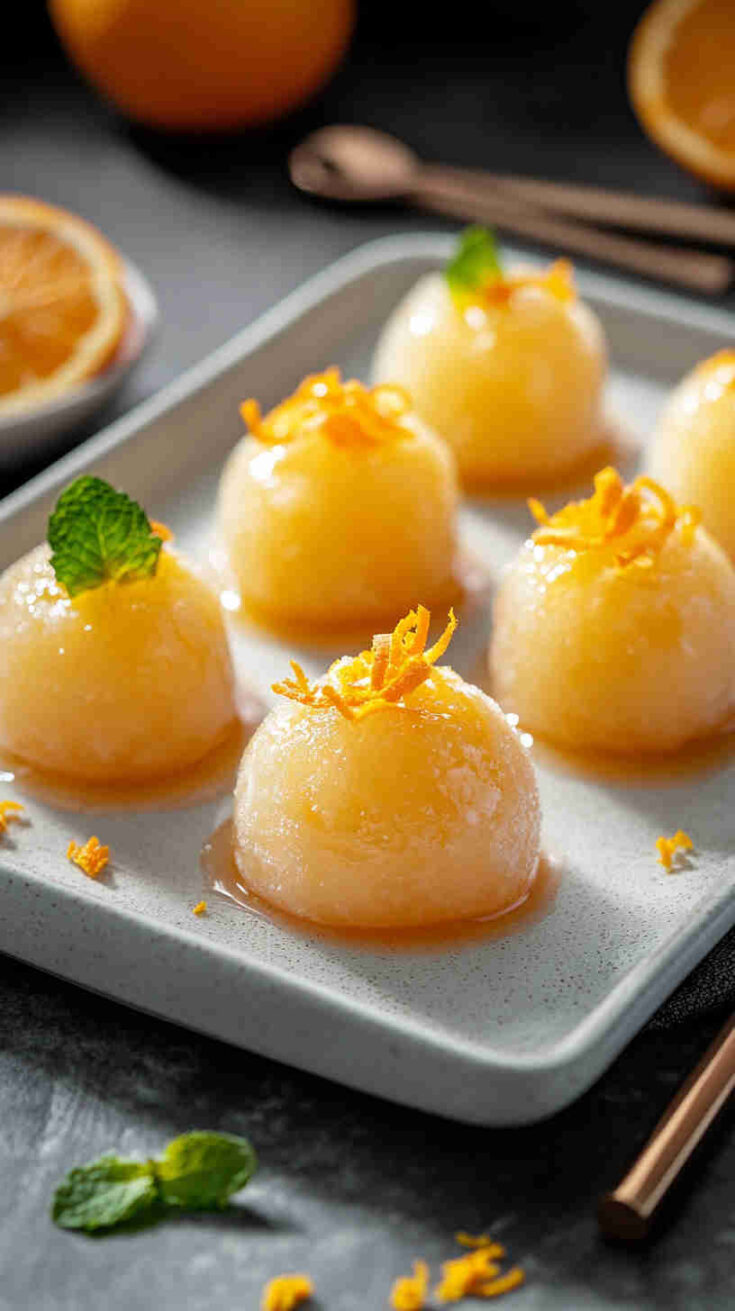 Orange Sorbet with Mint