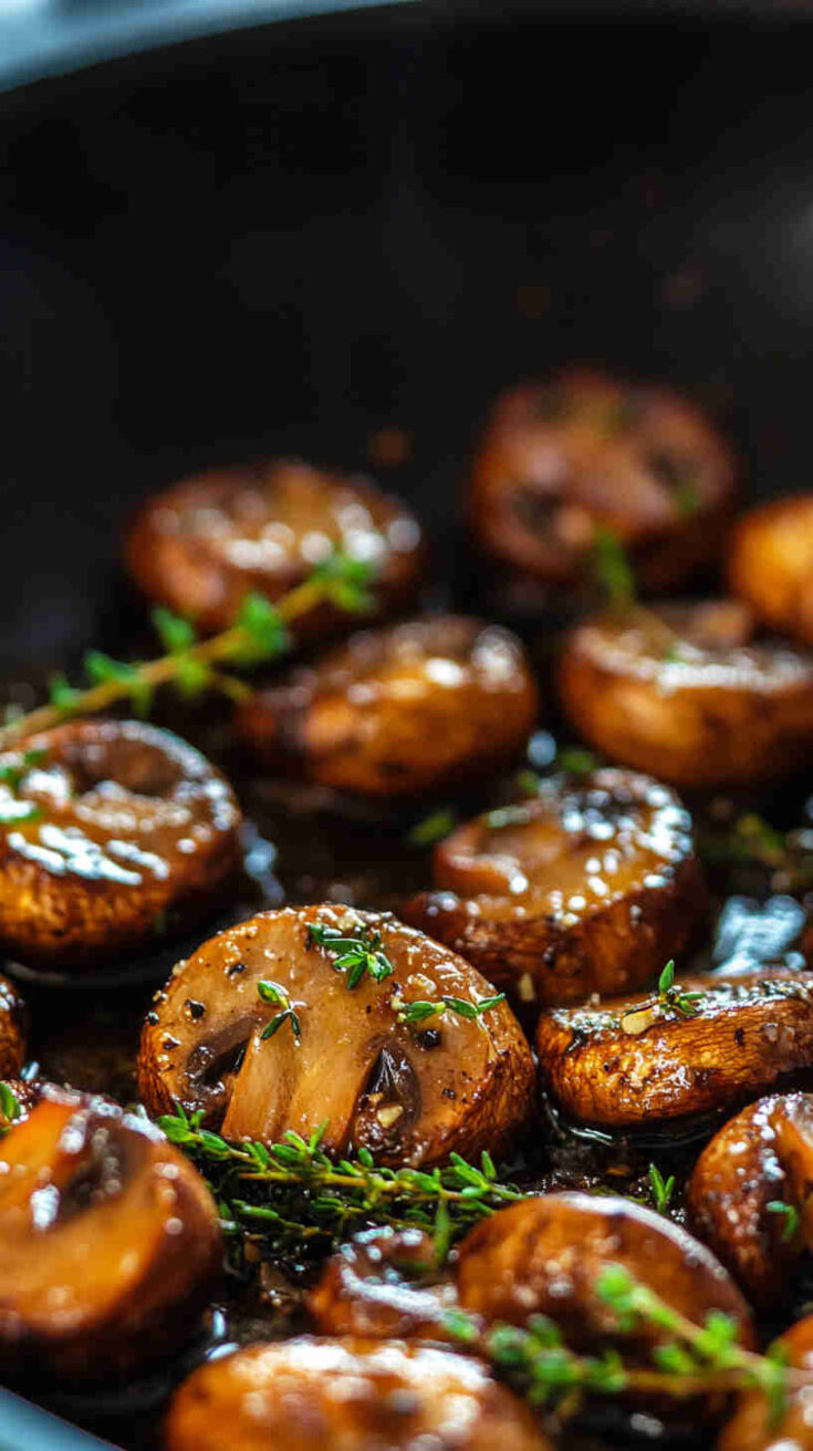 Pan-Seared Button Mushrooms with Thyme