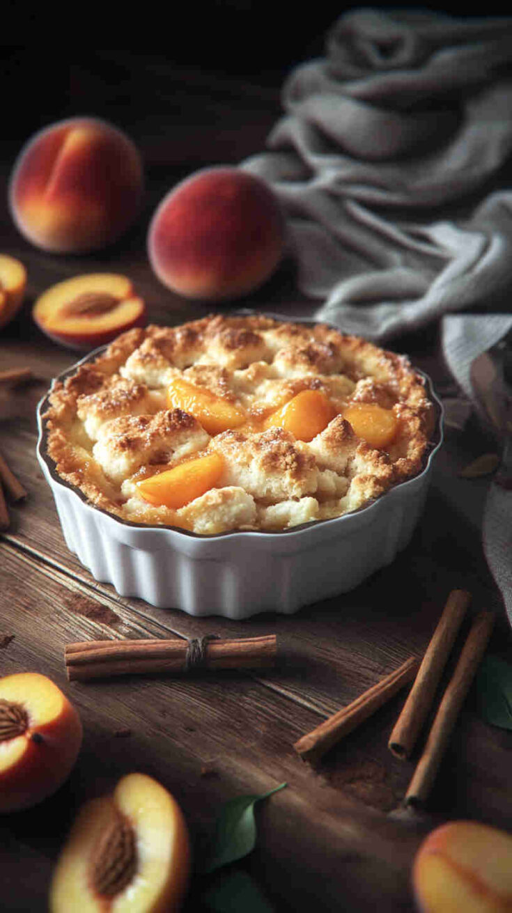 Peach Cobbler with a Biscuit Topping