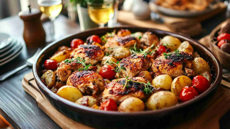 Rustic Italian Chicken and Potato Bake