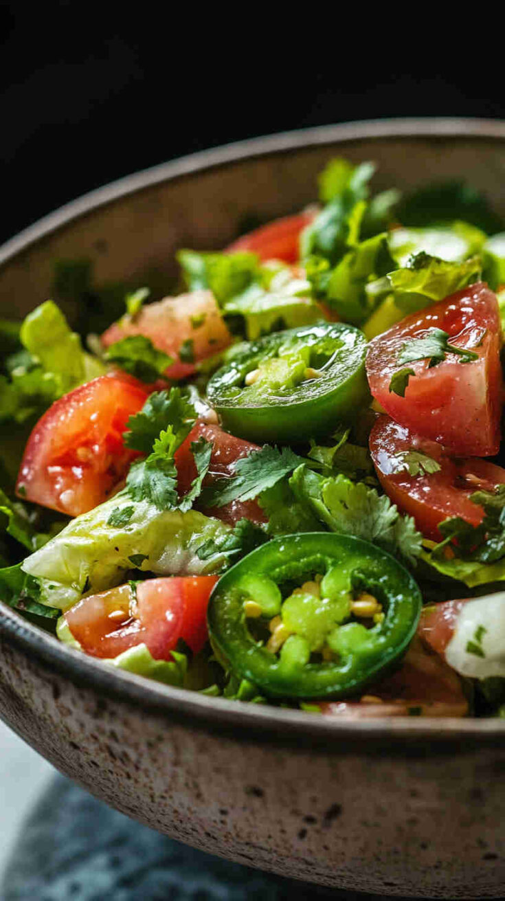 Spicy La Scala Chopped Salad with Jalapeños and Cilantro