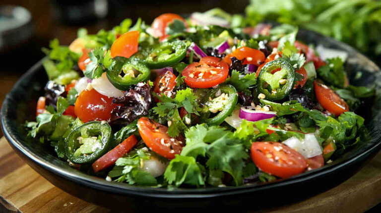 Spicy La Scala Chopped Salad with Jalapeños and Cilantro