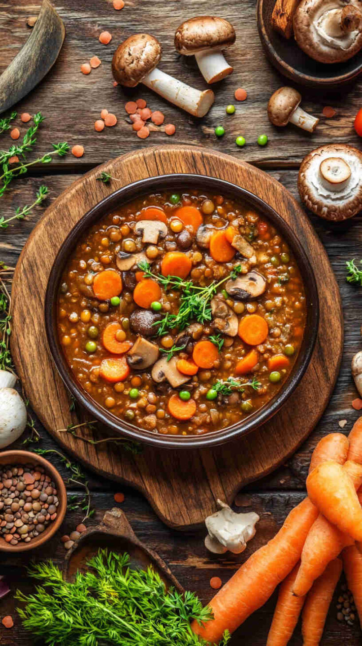 Vegan Mushroom and Lentil Stew Recipe