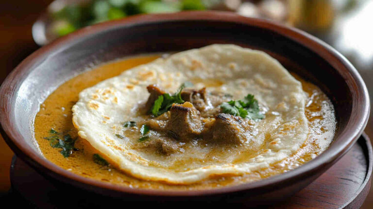 Appam with Mutton Stew