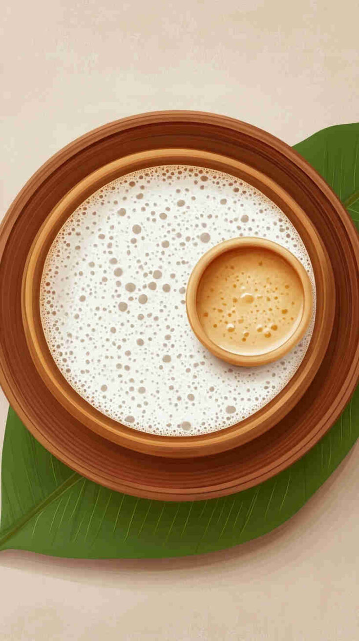 Appam with Sweetened Coconut Milk