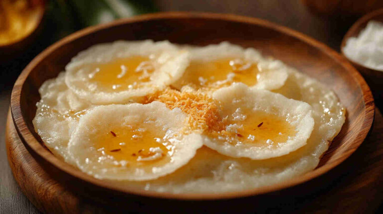 Appam with Sweetened Coconut Milk
