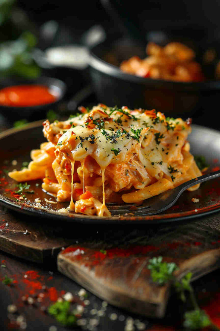 Buffalo Chicken Pasta Bake
