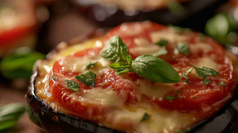 Italian Baked Eggplant with Tomato and Basil Recipe