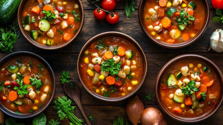 Italian Minestrone Soup with Fresh Vegetables Recipe
