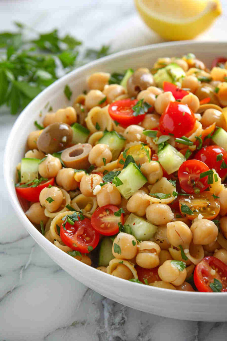 Mediterranean Chickpea Pasta