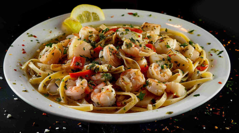 Seafood Linguine with White Wine Sauce