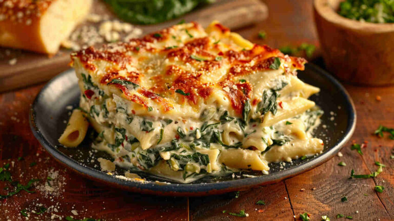 Spinach Artichoke Penne Bake