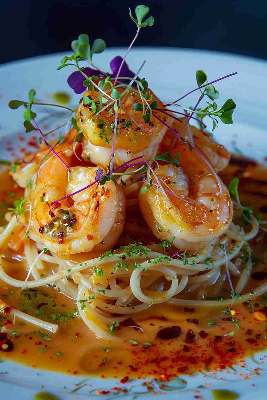 Zesty Lemon Garlic Shrimp Pasta 