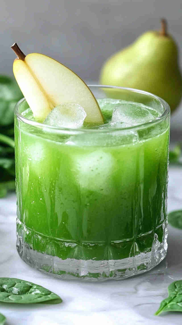 Pear Spinach Green Power Juice (10)