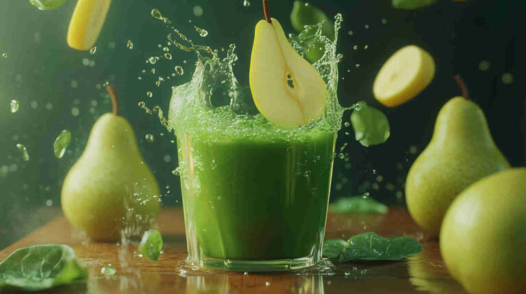 Pear Spinach Green Power Juice | Detox & Energy