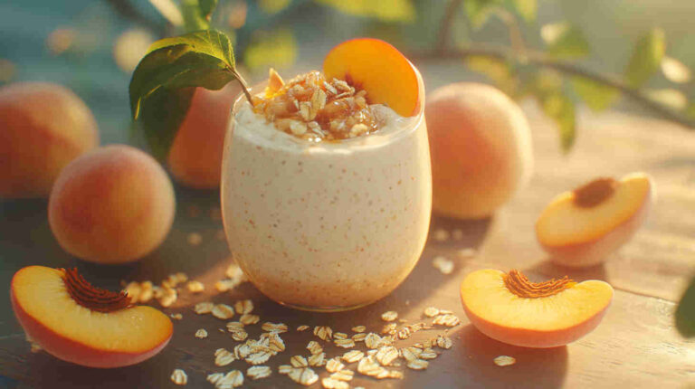 Peach Oatmeal Shake: Best Pre-Workout Drink (5-Min)